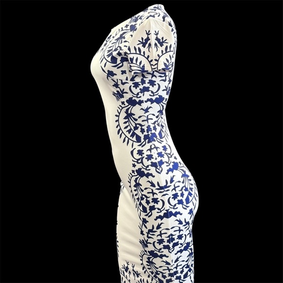 SHEIN White Dress with Blue Floral Design - Picture 3 of 6